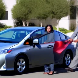 Jim Cramer inside Toyota Prius