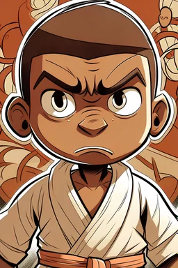 Dessin enfant manga de comic judo petit garçon brun