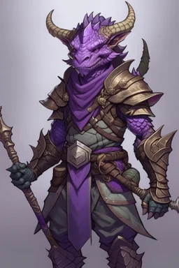 youthful pleasant purple iridescent dragonborn ranger dnd