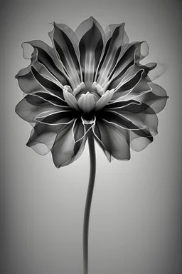 Realistic x-ray flower with intricate details, texturized effect, black and white, inspired by Hugh Turvey, Bert Myers and flower photography