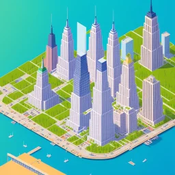 isometric architecture illustration of new york