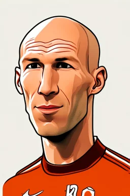 Arjen Robben Dutch football player cartoon 2d