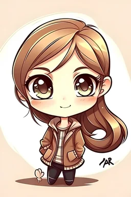 Cartoon pfp cute girl elegant sophisticated hand drawn chibi, macro art