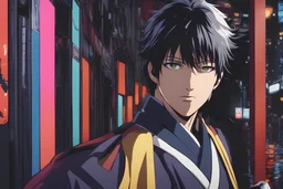 tsukuyo in 8k Gintama artstyle, 2D them, normal eyes, close picture, neon effect, rain, apocalypse, intricate details, highly detailed, high details, detailed portrait, masterpiece,ultra detailed, ultra quality