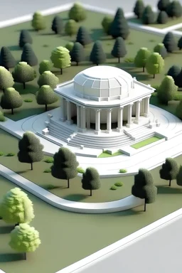 Make a 3d architectural model of the park