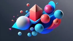 generate abstract soft 3D shapes floating in air