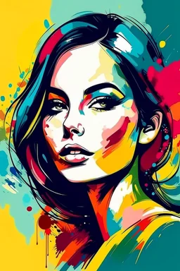 modern abstract woman painting vector