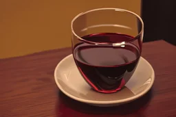 cup of red wine on a table