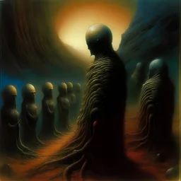 And endless spiral breaking into the ether, otherworldly vision, otherworldly horrors approaching,in the style Zvidslav Beksinski