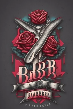 rose mit rasiermesser, haarschneidemaschine und diamant über schriftzug,firmenlogo für friseur barber, name soll SAMO THE BARBER sein, high quality, logo, graffitidesign