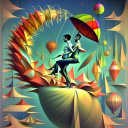 Create a surreal image that represents, in a creative way, the following concept: 'It's A Lucky Man Who's Happy With His Place In Life.' Surreal composition, in style by Richard Burlet and Esao Andrews Modifiers: fantasy very attractive beautiful imperial colors crisp quality colourful Jacek Yerka acrylic art pencil sketch Pop Art Paul Klee Banksy Pablo Picasso Esao Andrews Jan Vermeer abstract expressionism semolina pilchard dmt puff