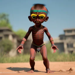 Dhalsim toddler, full body, hyper realistic, dramatic lighting, unreal engine 5, 8k