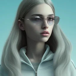 isometric clean art of symmetrical super cute cute cute girl wearing shades, full wet lips, soft lighting, overcast shadows, soft pastel gradients, high definition, 3d icon clay render, blender 3d, studio lighting, god rays, octane render, unreal engine 5