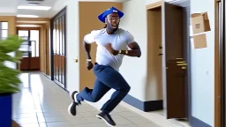 suspiciously looking Tyrone runs away with small delivered package apartment mailroom