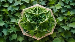 1423, delightful, sensitive, confident, iridescent stellated icosahedron, star-shaped, nocturnal, architecture, award-winning photograph, beautiful composition, intertwining ivy, delicate colour, chiascuro