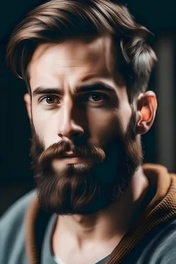 Handsome man with thin beard