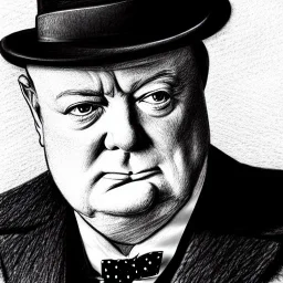 high-quality, fine-detail close-up pen and pencil sketch of winston churchill, portrait, 8k resolution, intricate, digital art, detailed matte painting, photorealistic, volumetric lighting, Rafael Augusto, Juan Francisco Casas, Anne Dittman, Anne Stokes, greg rutowski