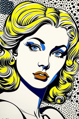 venus godess photo realistic style of roy lichtenstein