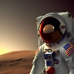 astronaut watching tv on mars unreal engine 5, octan render