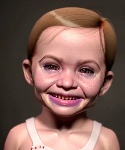 Ida elise broch toddler, smile, full body, dramatic lighting, hyper realistic