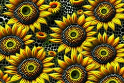 3d,sunflowers,patterns,