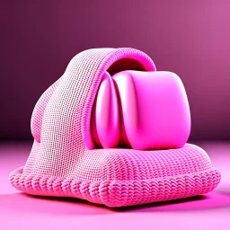 3d cute knitted Cape pillow HD, 3d render