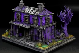 A dark purple paranormal penitentiary painted by Zosan