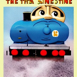 Larry David as Thomas the Tank Engine in a Saturday Night Fever dream movie poster