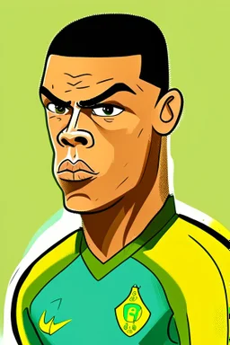 Ronaldo Brazilian football player ,cartoon 2d