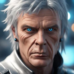 david icke as cyperpunk witchhunter with dark blue eyes and black tattoes,bokeh like f/0.8, tilt-shift lens 8k, high detail, smooth render, down-light, unreal engine,bokeh like f/0.8, tilt-shift lens 8k, high detail, smooth render, down-light, unreal engine