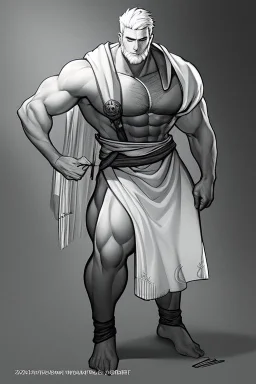 Hinduism, modern realistic cartoon drawing, grayscale, adult coloring pages, Hindu god Brahma, male god, wisdom, transformation, lined drawing, coloring page, 300 dpi, high quality print, painted portrait, full body, white hair , masculine, mature, handsome, upper body, muscular, hairy torso, fantasy, intricate, elegant, highly detailed, digital painting, artstation, concept art, smooth, sharp focus, illustration, 8K, HDR, masterpiece, pastel quad Color, 3D vector art, cute and quirky, fantasy