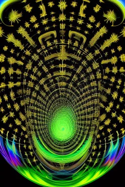 Portrait photography, big snail on a leaf , vector art, maze , in the style of H.R.Giger, intricate details, fractal, black background, vivid psychedelic colours, gradients, fluorescent, bioluminescent, 35mm lens, vivid colours, DMT art--ar 2:3