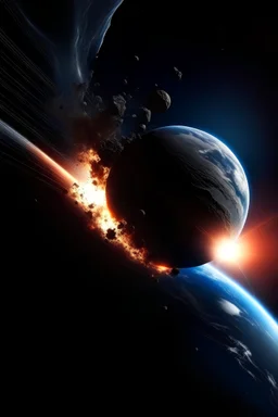 earth colliding with another planet