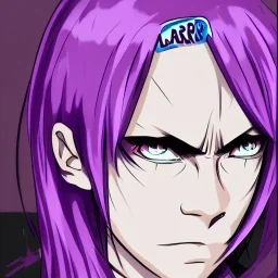 crystal blue eyes, and dark pink hair, teardrop shaped eyebrows, woman, angry expression, anime style, pointy ears