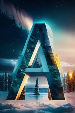 Finland, distinctive features. Northern lights. Finnish architecture. Helsinki. The Finnish letters of the alphabet are scattered in the foreground