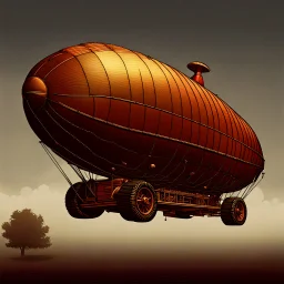 A dirigible with four wheel drive.