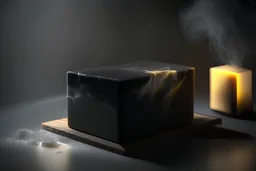 CBD Soap, Black Tones, Rectangle, Soap Bar, Stage Lighting, Clean Cut, Smoke Ambience, Dynamic Lighting, Photo Realistic, Washroom Setting, Ebay Listing