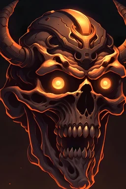 demon skull, scifi anime style