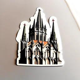 sticker of a cathedral building