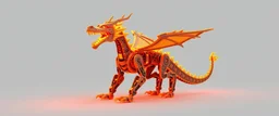 engineering blue print of the fire breathing dragon robot