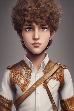 beautiful 12 year old arabic boy with curly hair and light blue eyes