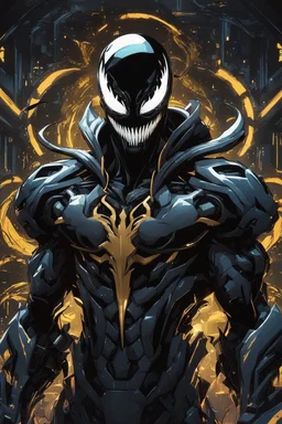 Venom mix with machine in solo leveling shadow artstyle, cyberpunk them, intricate details, highly detailed, high details machine, high details, detailed portrait, masterpiece,ultra detailed,best quality