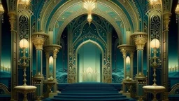 art deco, relaxation, luxury, dream world, calm beauty, symmetry, fantasy world, magic, beautiful composition, exquisite detail