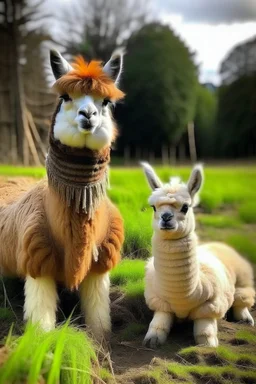 llamas mixed with a cat