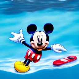 mickey mouse swimming