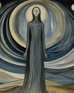 A gray celestial galaxy painted by Edvard Munch