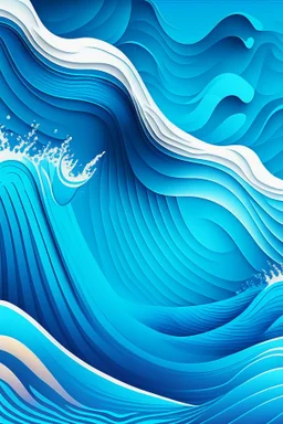 background of a waves, illustrator, vibrant blue colours