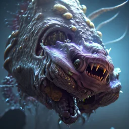 fluid ink angler fish creature, unreal engine 5, 8k resolution, photorealistic, ultra detailed