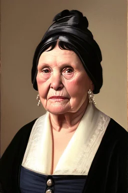 Extremely rich old woman with some fat, unattractive portrait
