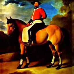 portrait of a horse riding by Diego Velázquez style